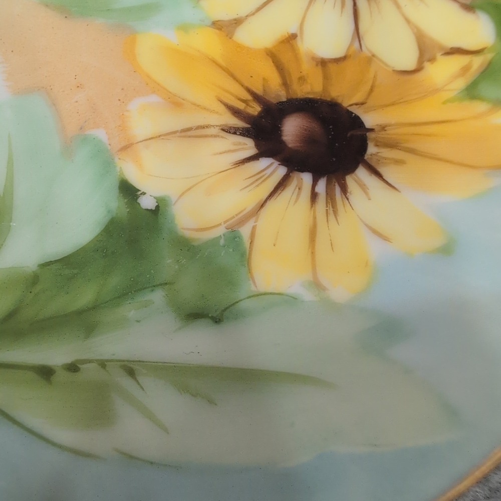 Favorite Bavaria Hand Painted Yellow Floral Porcelain Plate Artist Signed Wanda - Picture 2 of 6